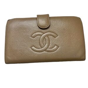 Chanel CC caviar leather women’s long wallet